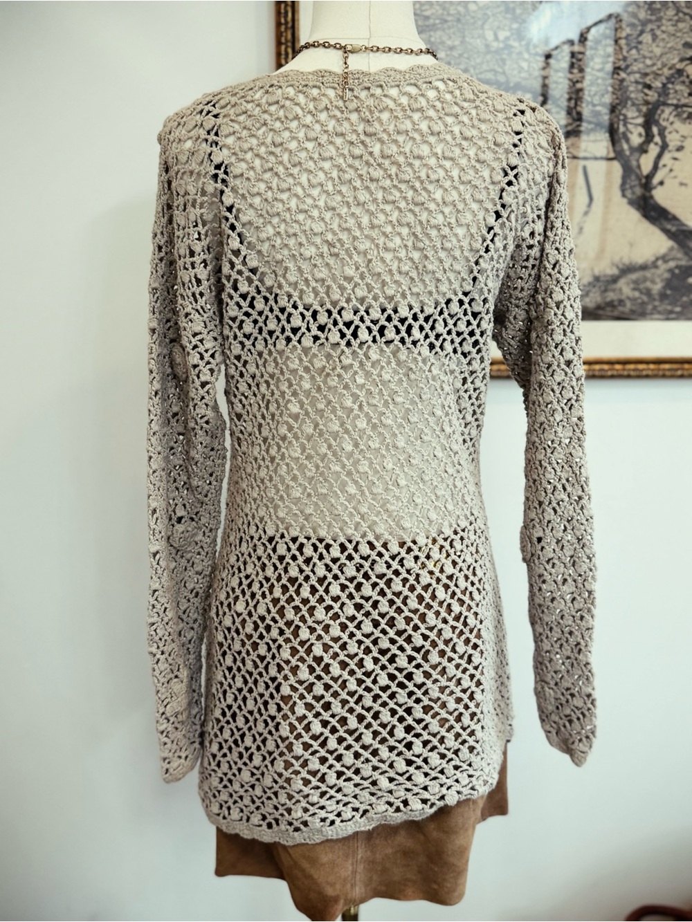 ✨ FREE PEOPLE vintage crochet sweater - Picture 4 of 4